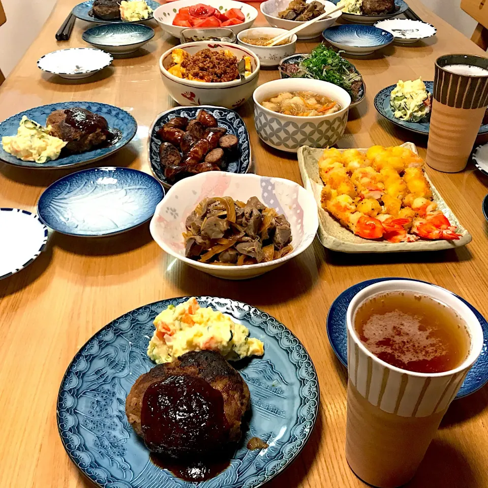 Snapdishの料理写真:ご馳走食べてサッカー観戦⚽️|ぴーまんさん