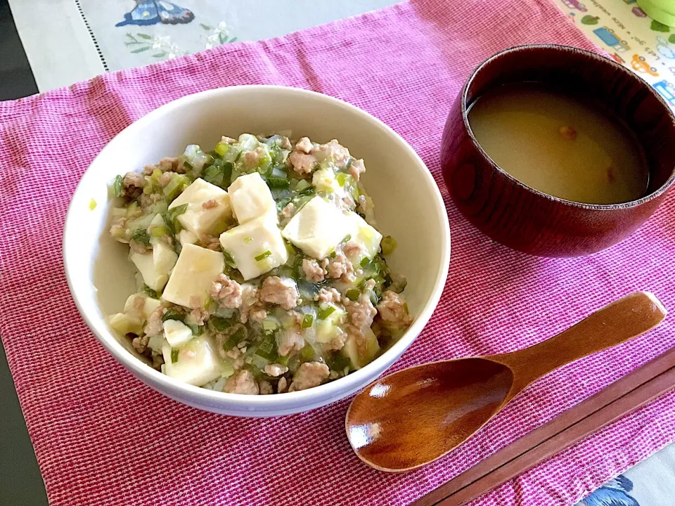 塩麻婆豆腐丼|みよさん