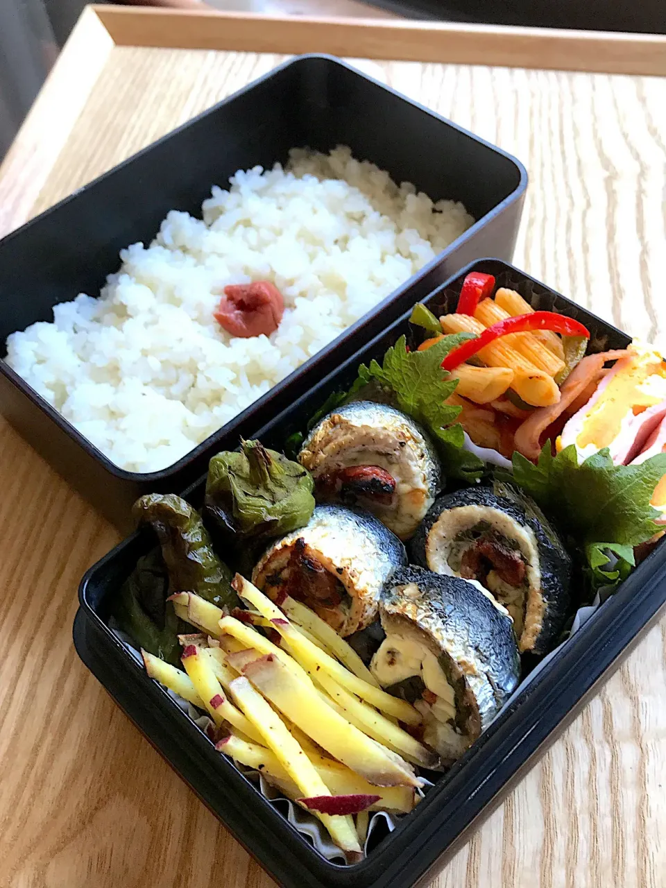 イワシの梅しそチーズ巻き弁当|二キィさん