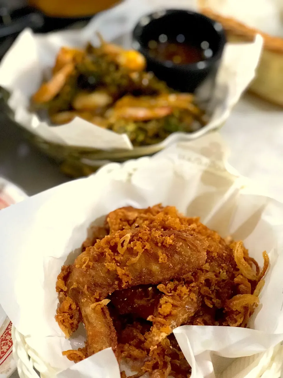 Thai rice noodle with Spicy soup in Southern style(side dish: Deep Fried Chicken)@ ขนมจีนเมืองคอน|Chalinee Kalyanamitraさん