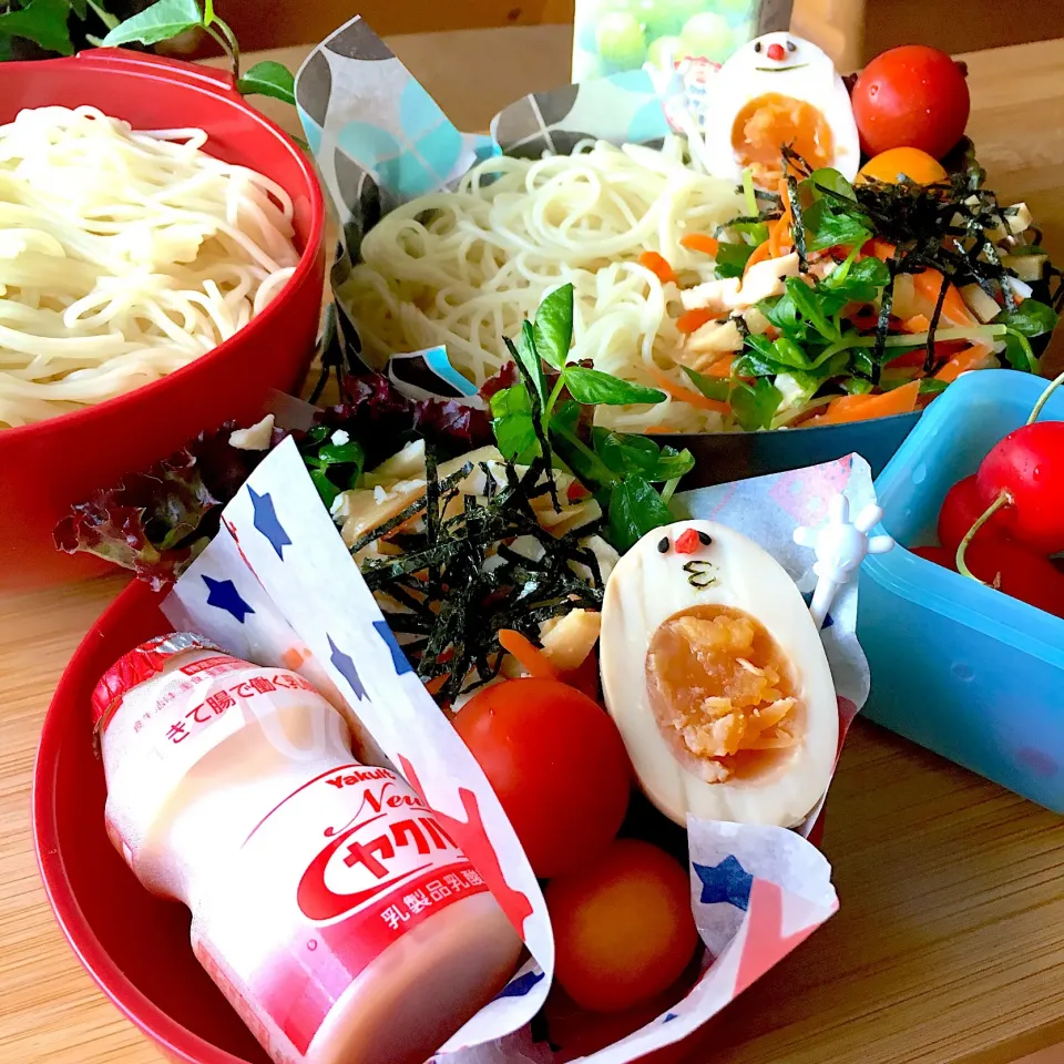 Snapdishの料理写真:冷やしそば弁当
 #高1男子弁当  #dk弁当  #塾弁  #冷たいお蕎麦弁当|てんさん