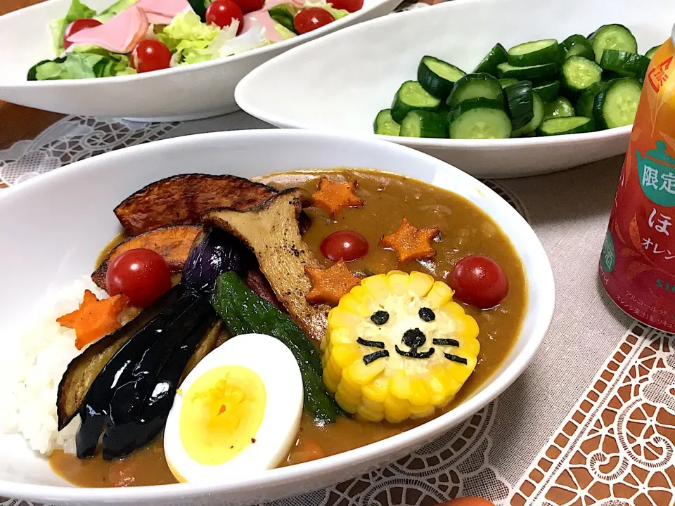 夏野菜カレー🍛   #夏 #夏野菜カレー #カレーライス #夕飯|makoさん