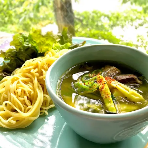 「液みそ あらだし」を使ってみたSnapdishの料理・レシピ写真:昼ごはん  たけのこ汁つけ麺