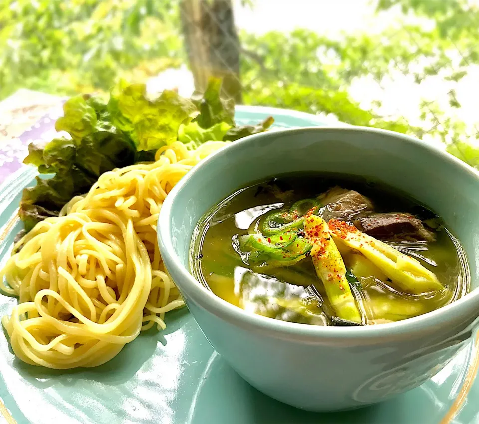 昼ごはん  たけのこ汁つけ麺|砂雪さん