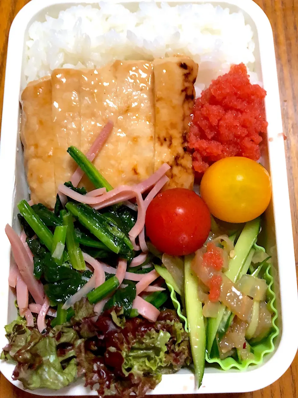 6月28日(木) サラダチキン弁当🐓ほうれん草ソテー、きゅうりクラゲ|かよっぺさん