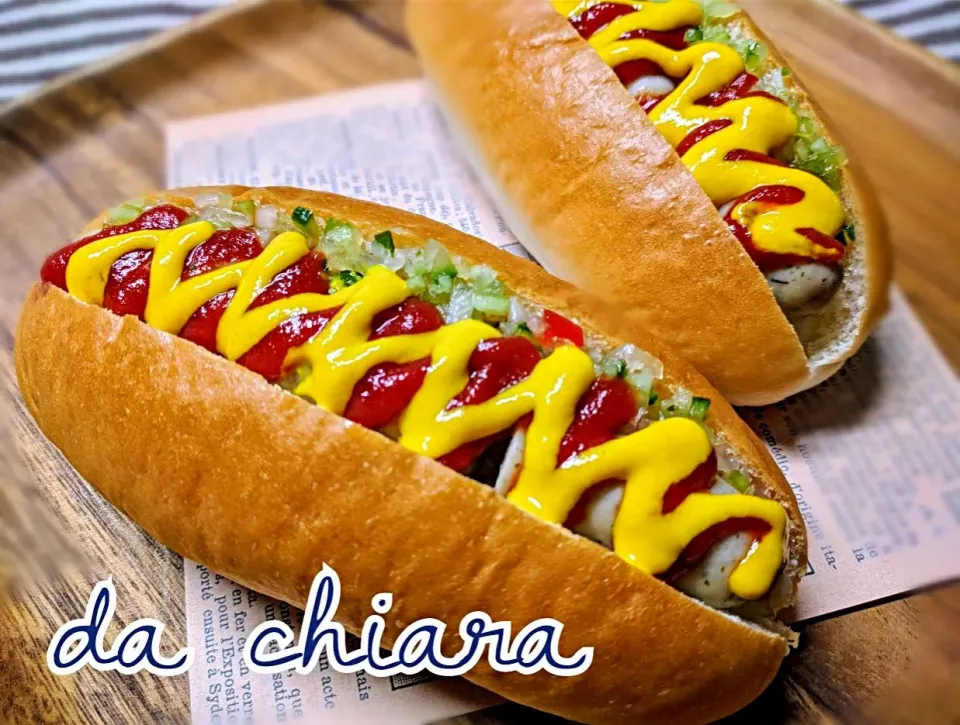 chiaraのレリッシュでホットドッグ|chiaraさん