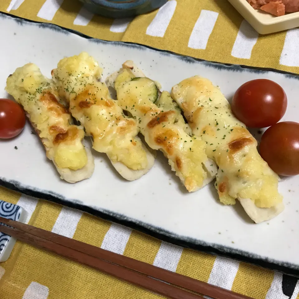 ちくわのポテサラチーズ焼き|あさかさん