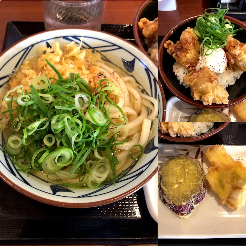 冷かけ（並）
タル鶏天丼（小）
さつまいも天🍠かれい天🐟|るみおんさん