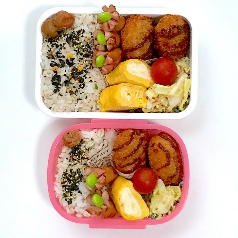 パパと娘っちのお弁当(^^)
 #お弁当  #麦ご飯  #玉子焼き|kakoさん