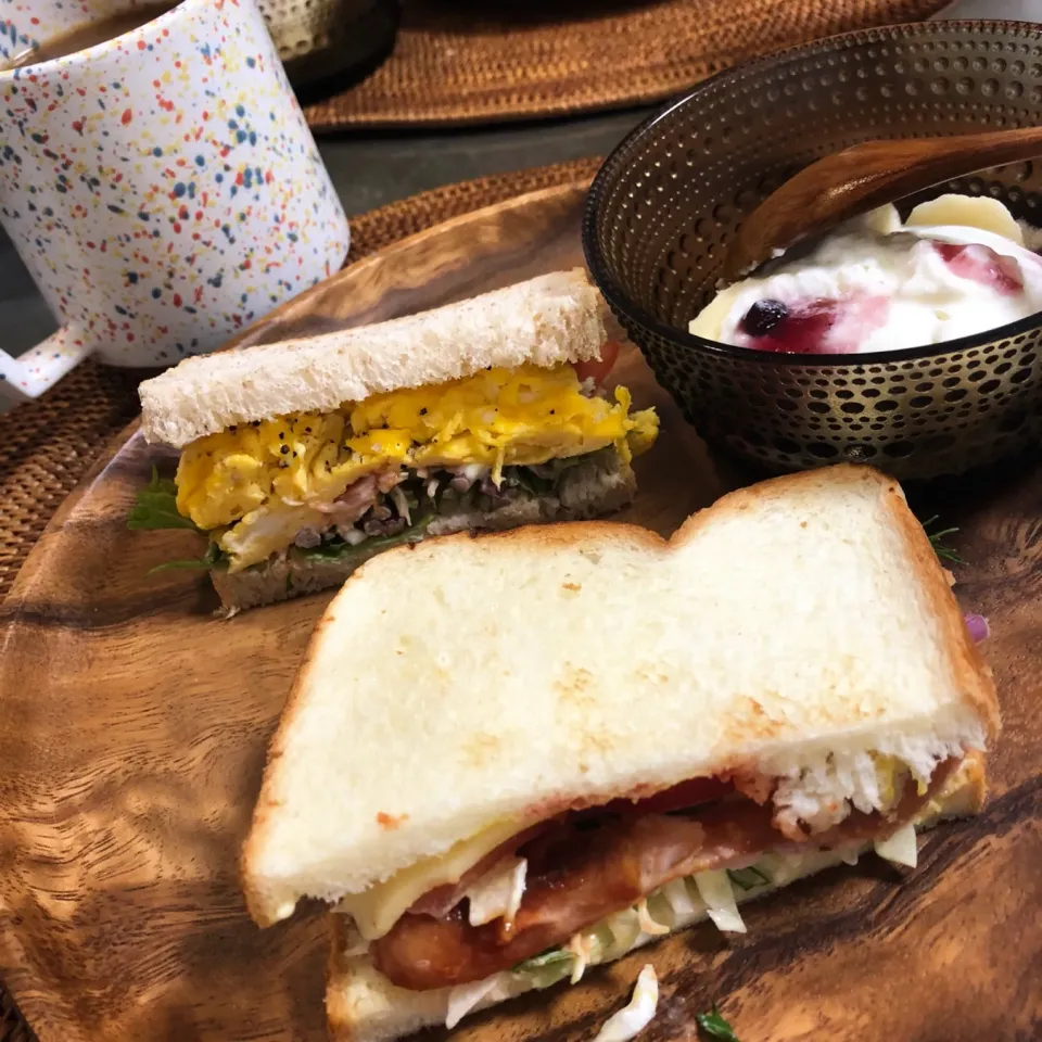 Snapdishの料理写真:朝ごサンド🥪 #朝ごぱん|nao子さん