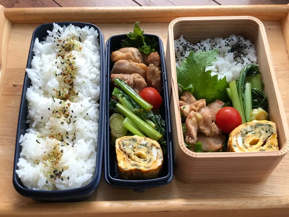 鶏と小松菜のマヨポン炒め 弁当|弁当 備忘録さん