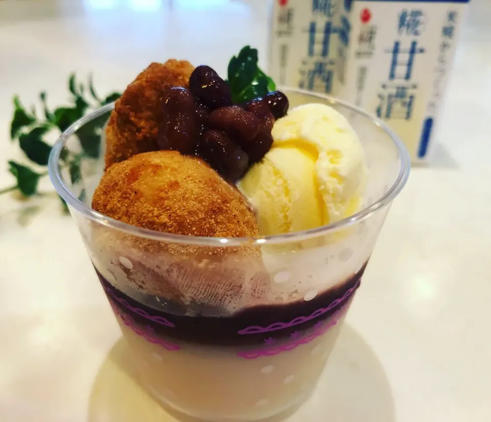 Snapdishの料理写真:甘酒プリンのミニパフェ🍧|ハマちゃんさん