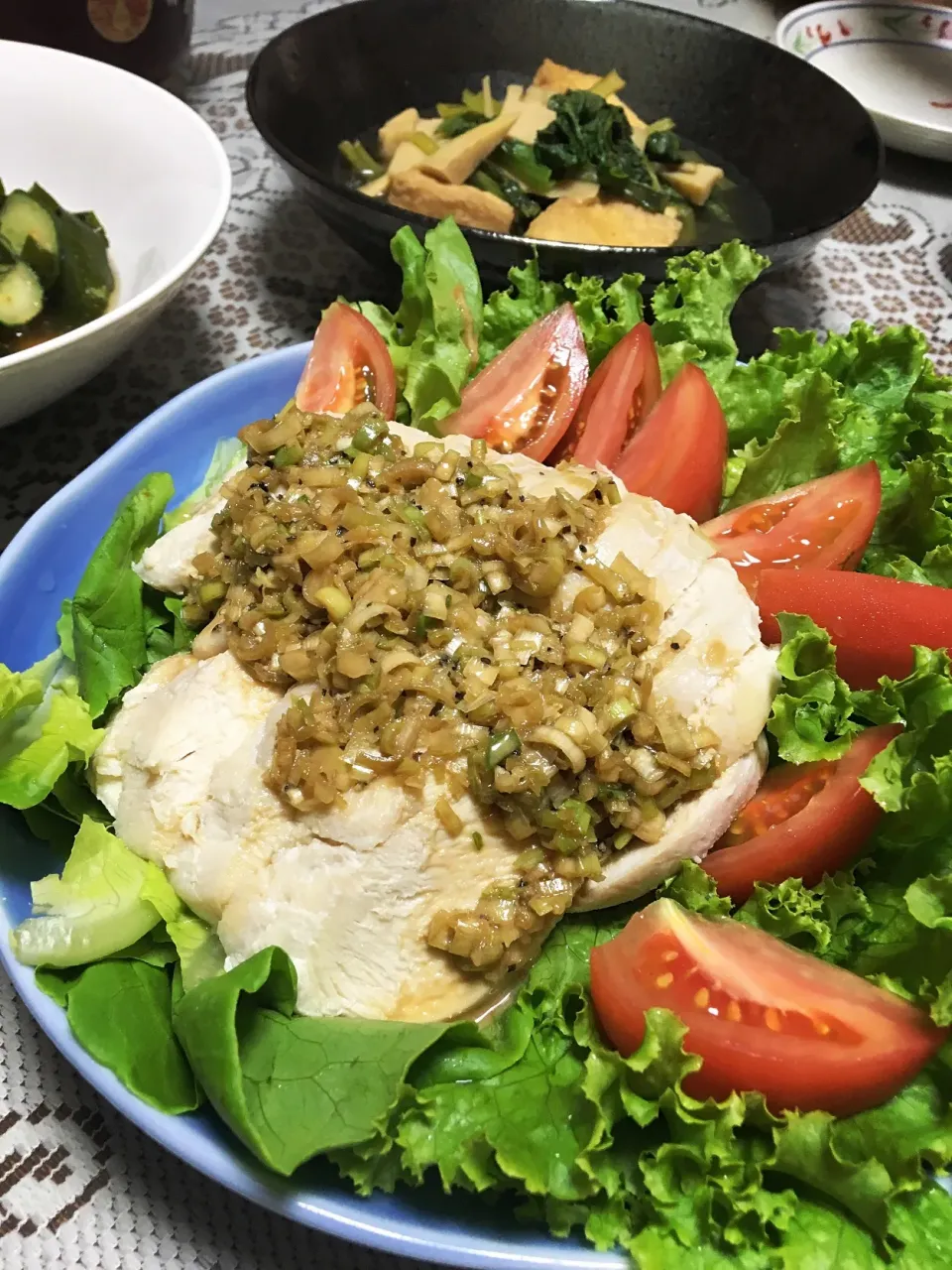 またまた野菜と蒸し鶏。 練りゴマダレ編|ヨシヨシさん