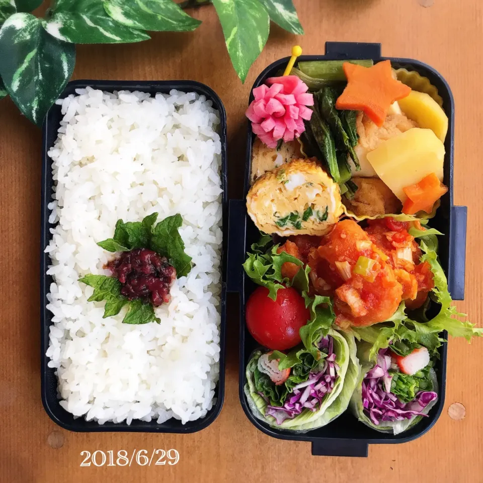 今日の娘弁当2018.6.29♪。.:＊・゜|ばろんさん