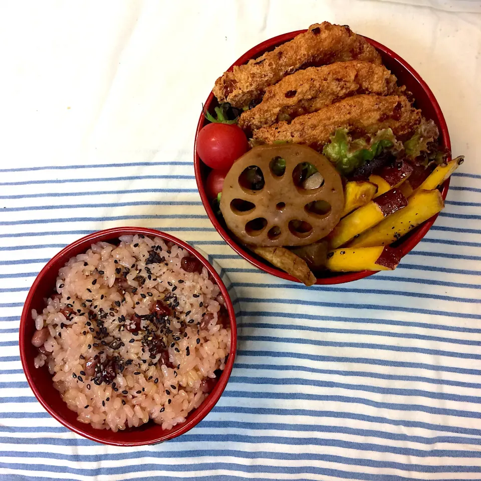 #vegan弁当 
赤飯弁当|makiko_aさん