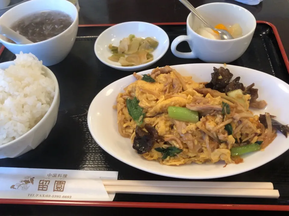 玉子・豚肉・筍の炒め物 定食|おっちさん