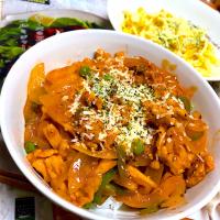 ポークチャップ丼パルミジャーノレッジャーノがけ