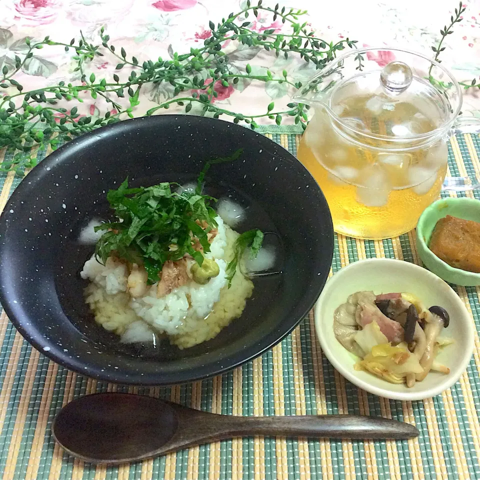 鯵の冷汁風冷やし茶漬けで朝ごはん♡|夢ーテルさん