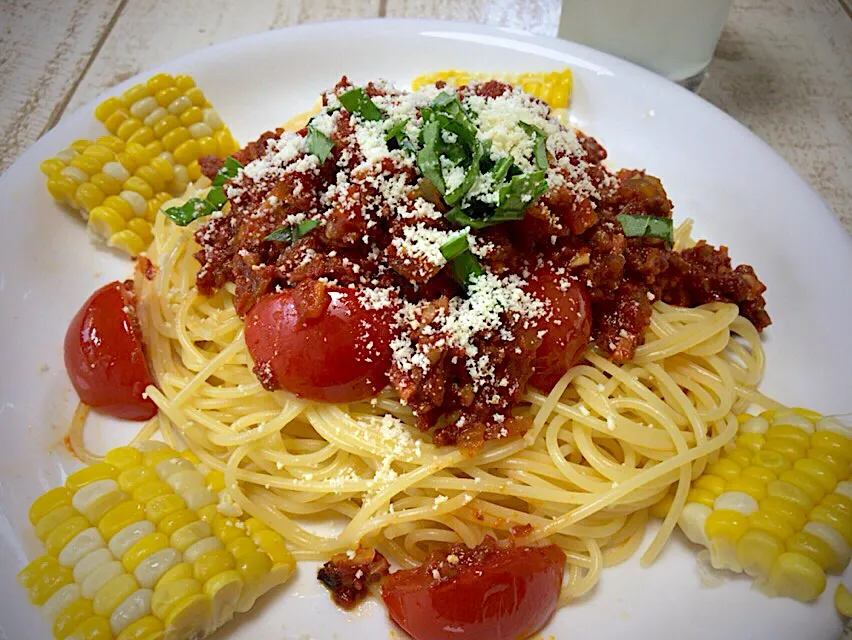 自家製ミートソーススパゲッティ🍝🎶|ひーちゃんさん