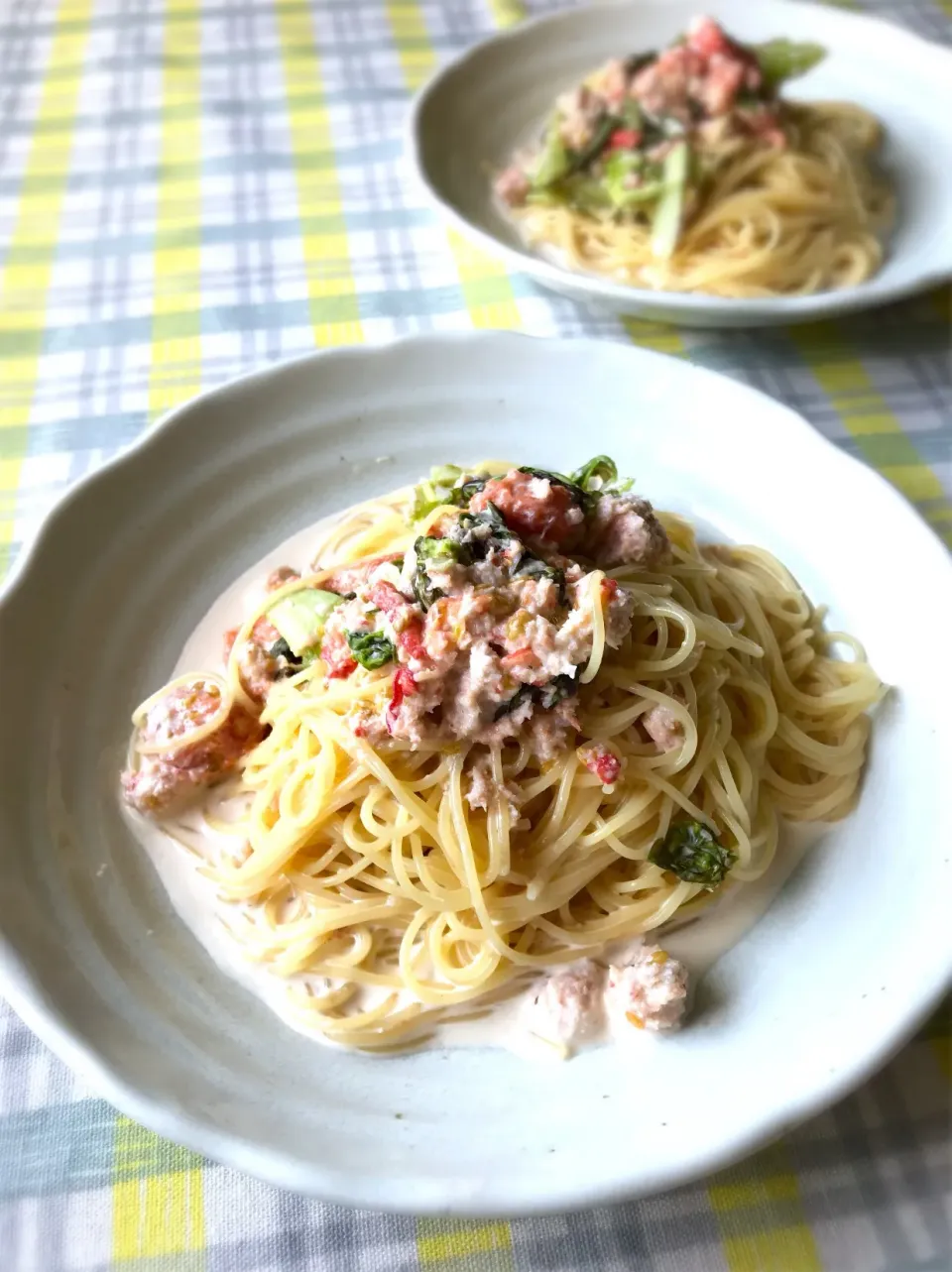 カニ缶で作る冷製パスタ|sayaさん