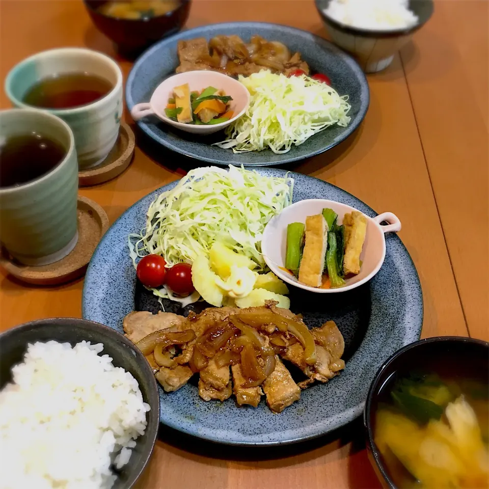 トンテキ
小松菜のお浸し
じゃがバター|まいまいさん