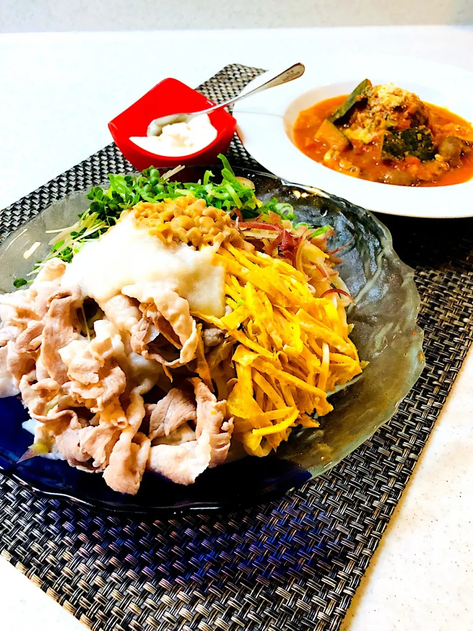 今日の晩御飯/冷し豚しゃぶサラダうどん&鯖缶のトマト煮&おぼろ豆腐
# RIKAちゃんcooking  #美容  #健康  #節約  #簡単  #1日1食ガッツリ晩御飯  #美味しく食べられる事に感謝|BabyRIKAさん