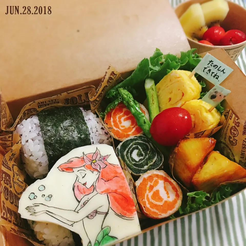 #キャラ弁  #オブアート弁当  #お弁当記録  #お弁当  #弁当  #ディズニー弁当  #ディズニープリンセス  #使い捨て弁当箱|momo31omomさん