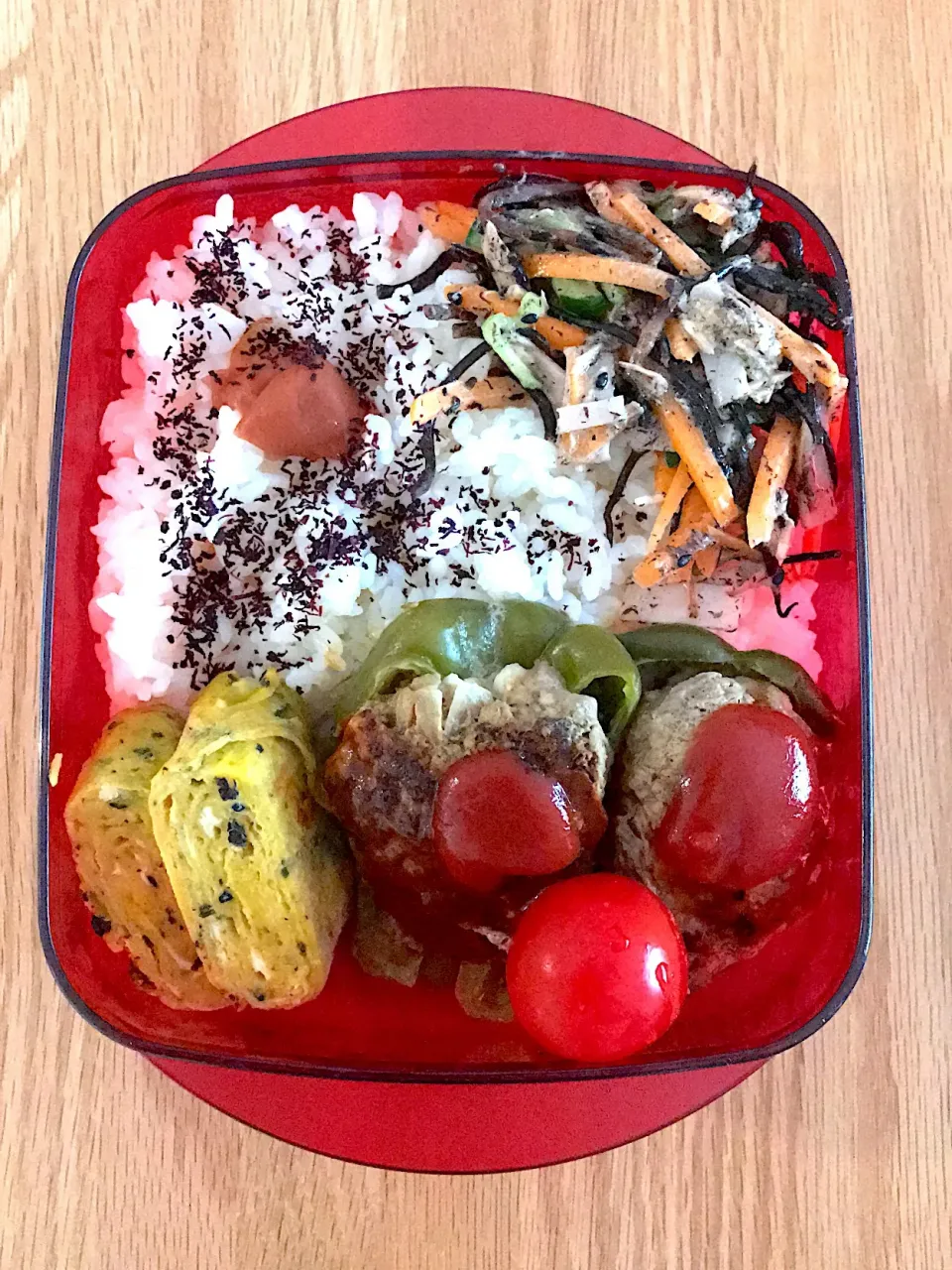 2018.7.4 中3男子ピーマンの肉詰め弁当〜🍱
 #中3弁当  #お弁当  #ピーマンの肉詰め|mari-pさん