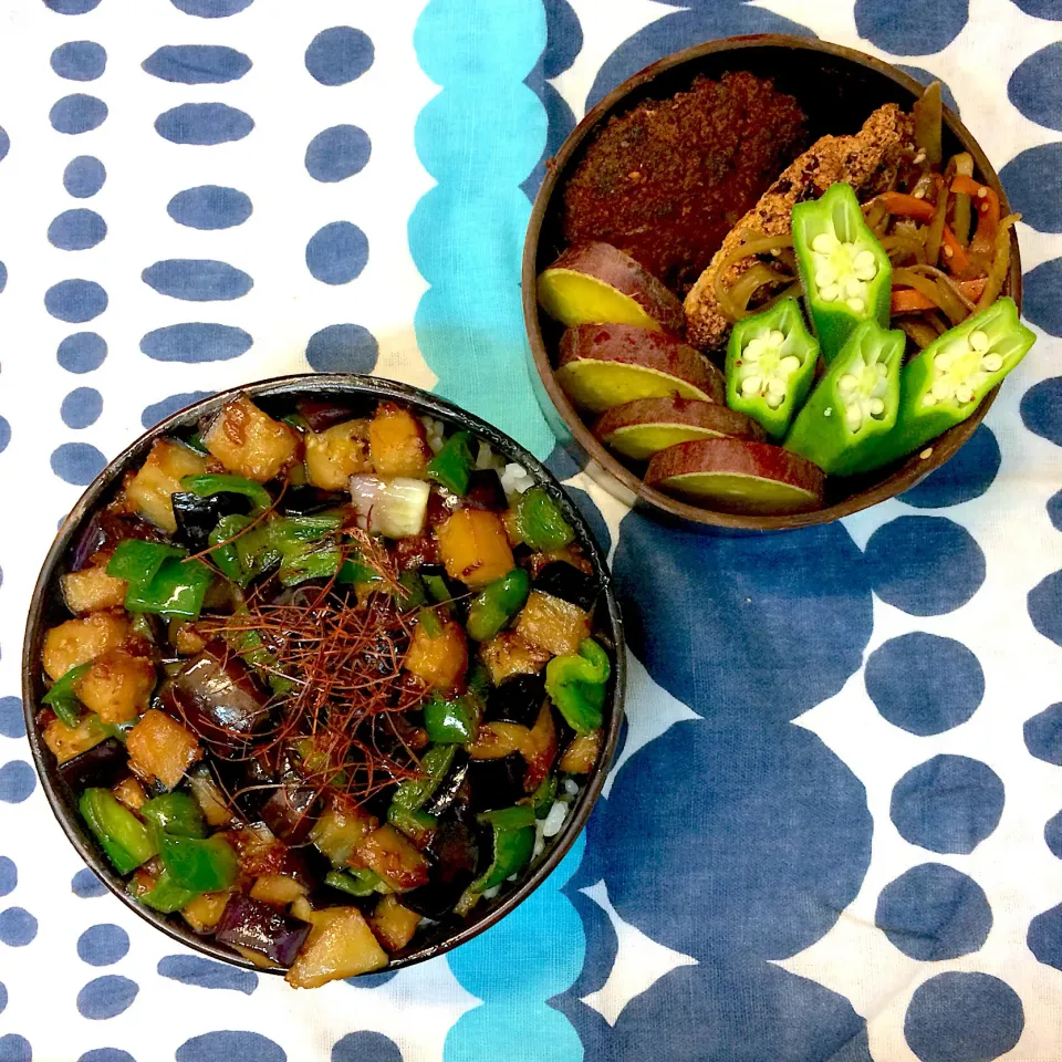 Snapdishの料理写真:#vegan弁当 
茄子丼弁当|makiko_aさん