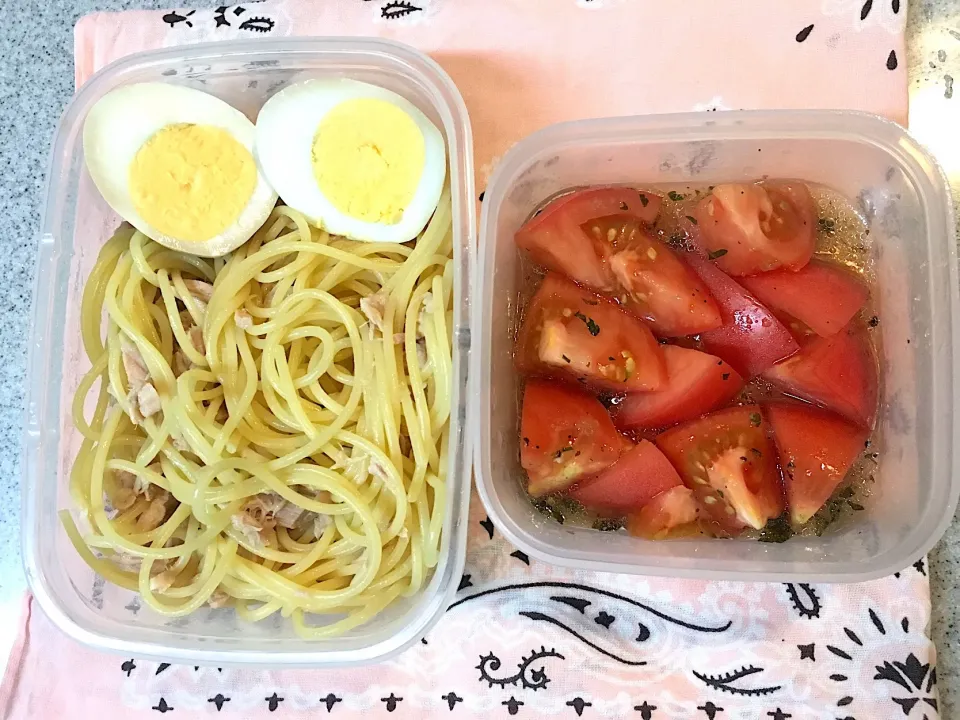 ♫7/6今日のお弁当♫〜トマトとツナの冷製パスタ弁当〜味玉子添えて！|Satokoさん