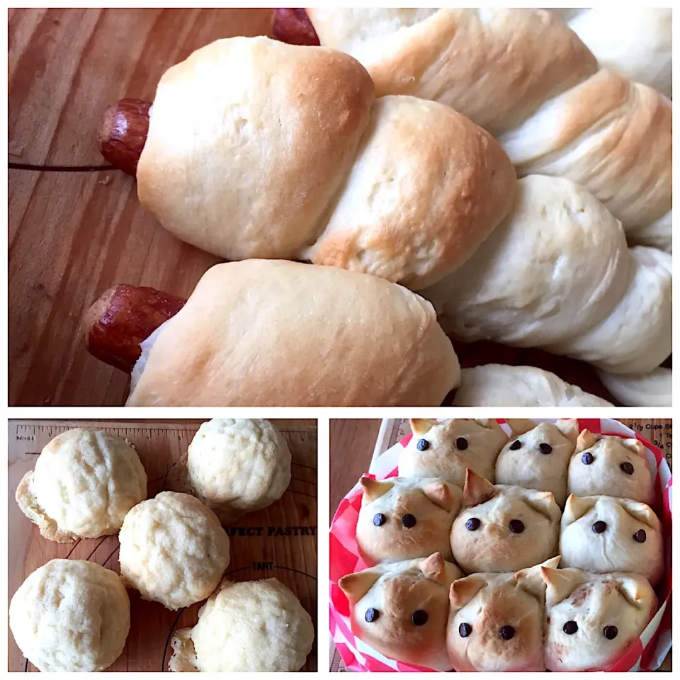 Snapdishの料理写真:ひとつの生地でハイブリッド差し入れbread😁|Satomi Cafeさん