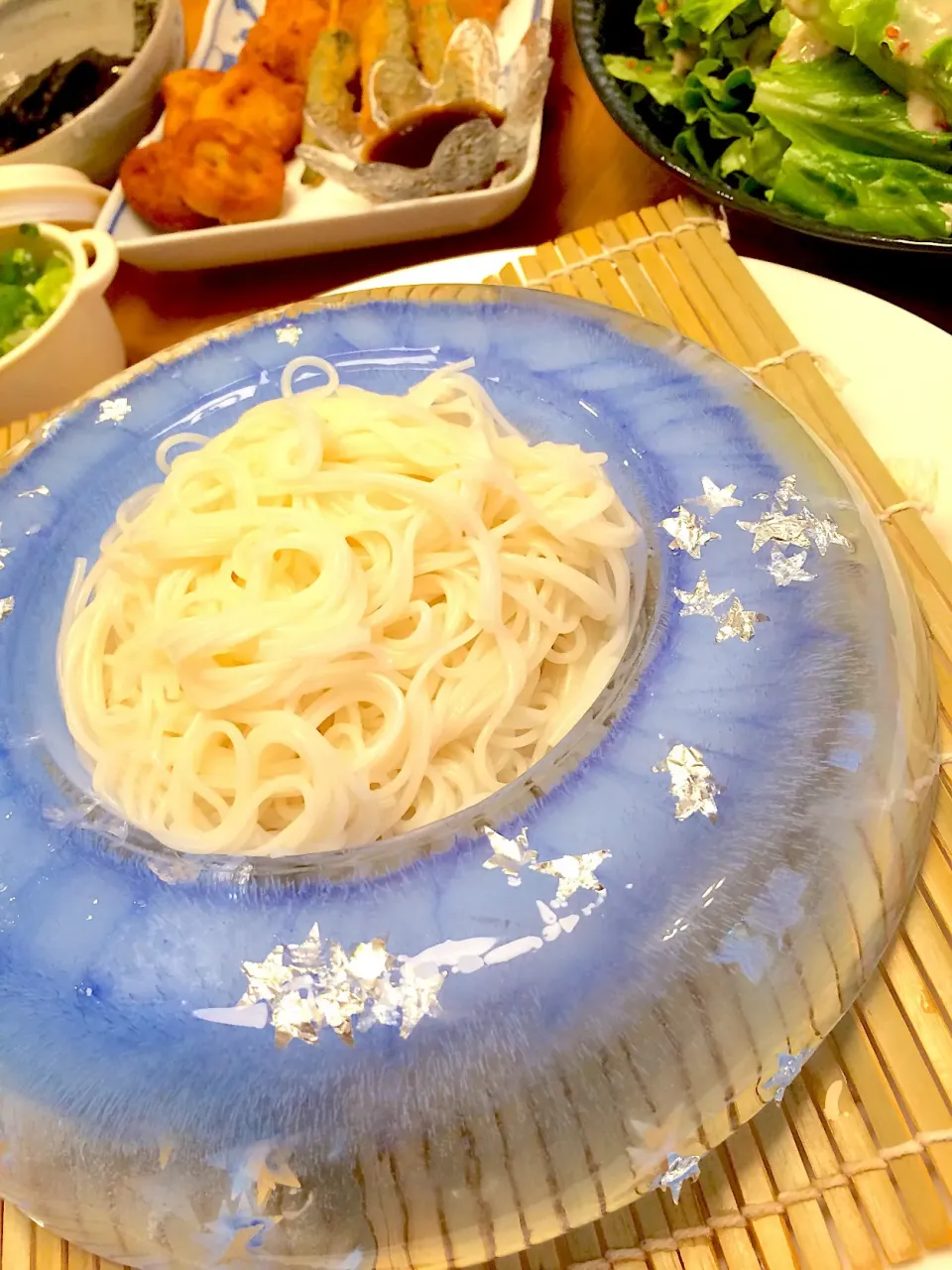 七夕なので、キラキラの氷の器でお素麺✨✨✨|Sanjiさん