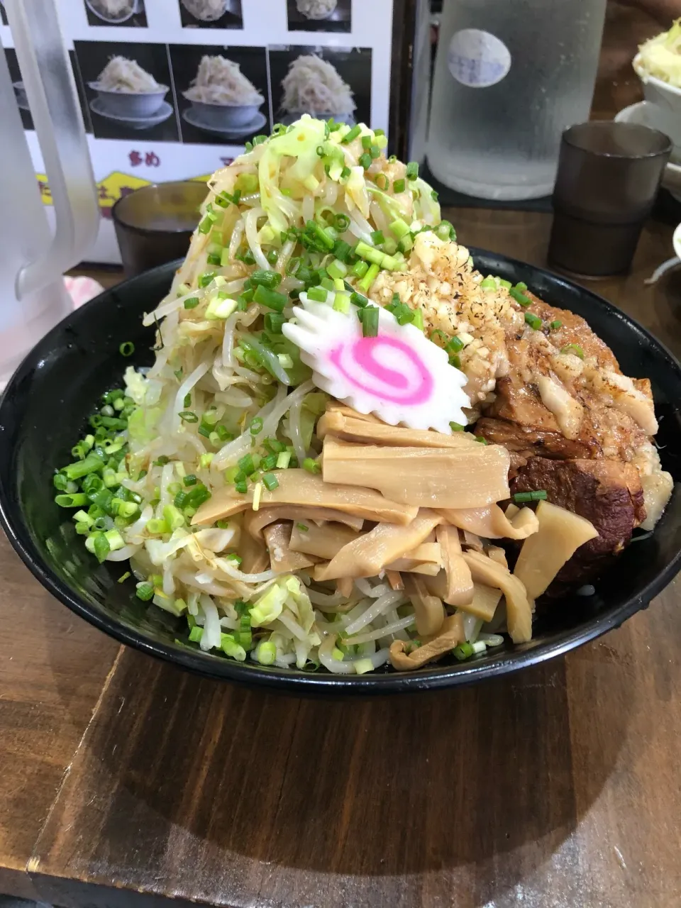 苦しい〜〜！冷し汁なしラーメン(醤油)
麺:400g
野菜マシ|マツさん