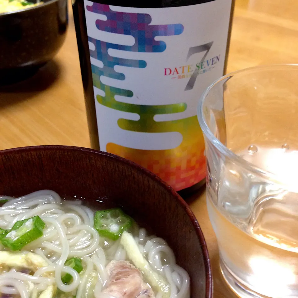 Snapdishの料理写真:７月７日の午後７時が解禁💖 日本酒 DATE SEVEN Episode Ⅳ と七夕の素麺汁🎋         2018.7.7             #日本酒 #宮城のお酒 #七夕 #DATESEVEN #素麺|Yu Yu mamaさん