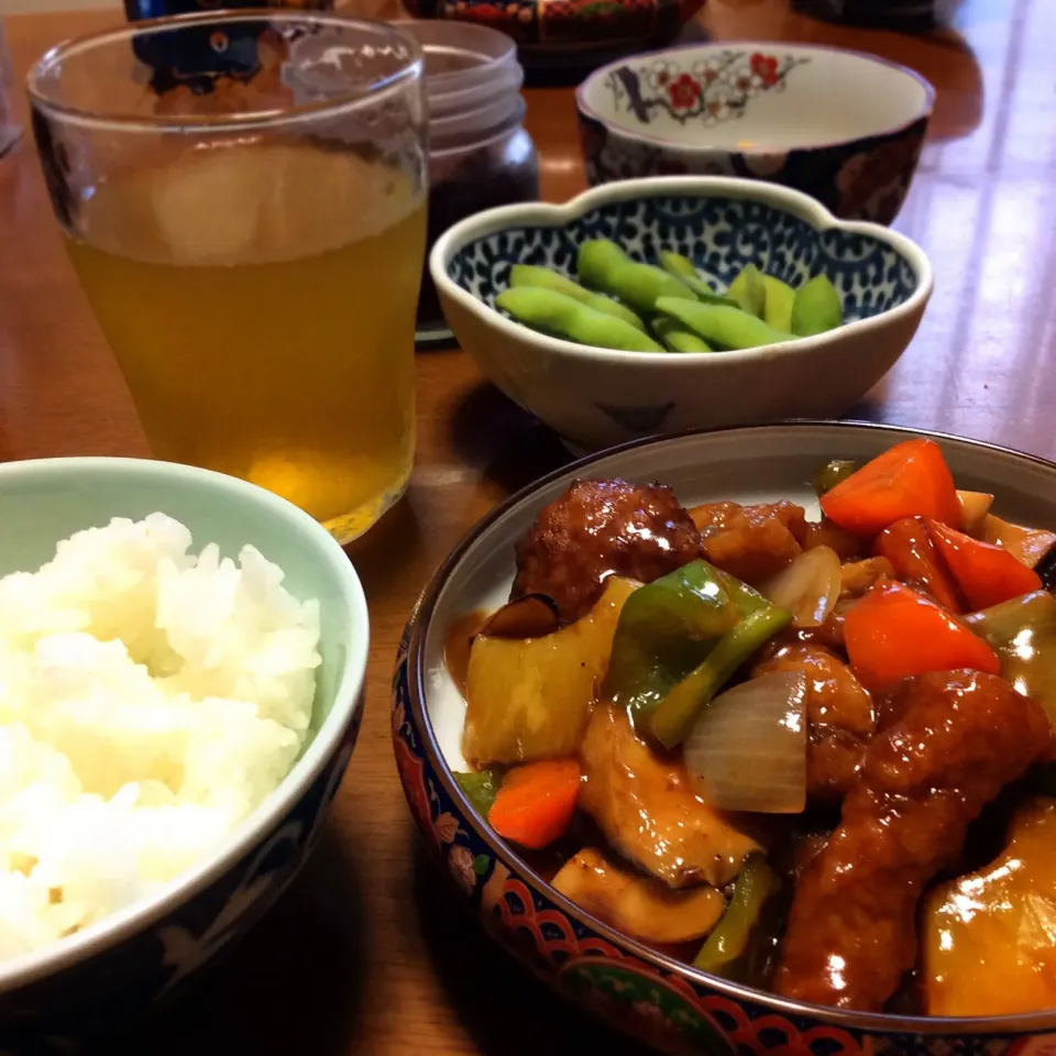 実家にて 黒酢酢豚 肉団子入り 2018.6.30|キラ姫さん