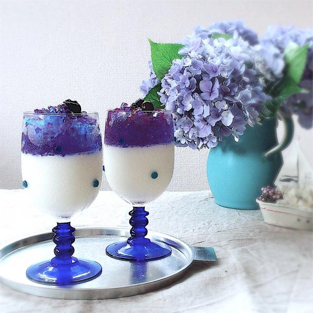 パープルカラーのグラデーションスイーツ 紫陽花満開です Snapdish スナップディッシュ