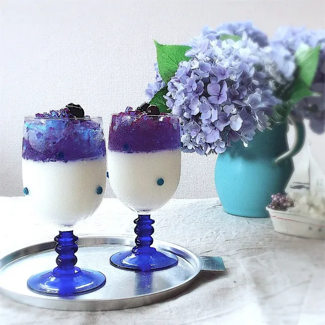 パープルカラーのグラデーションスイーツ♡紫陽花満開です