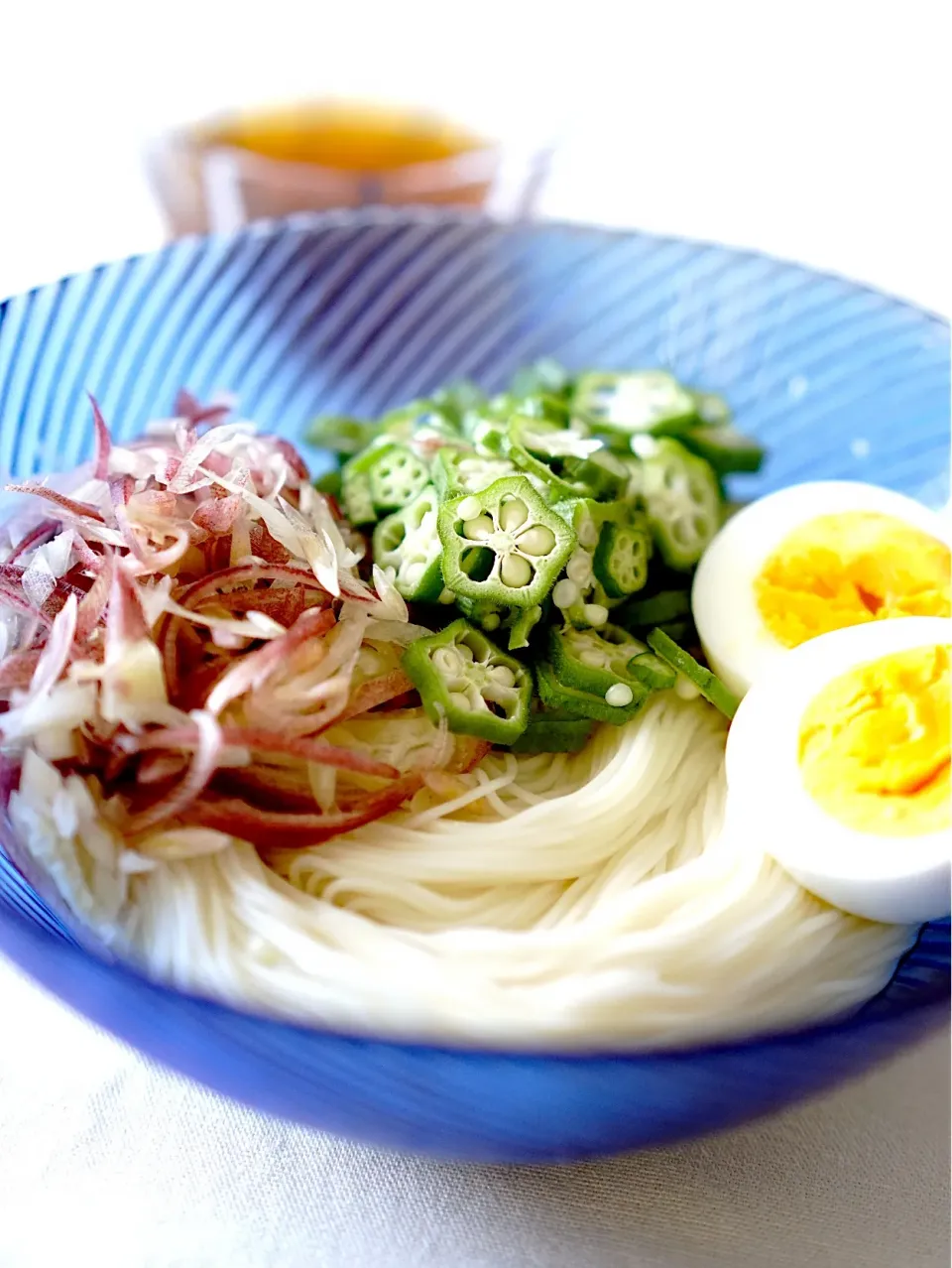 ミョウガとオクラの素麺|てつやさん