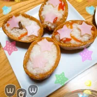 Snapdishの料理写真:ちらし寿司おいなりさん|まむちょこさん