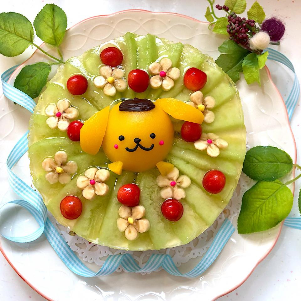 黄桃ポムポムプリンちゃんのメロンレアチーズケーキ せいこ Snapdish スナップディッシュ Id 8fraxa