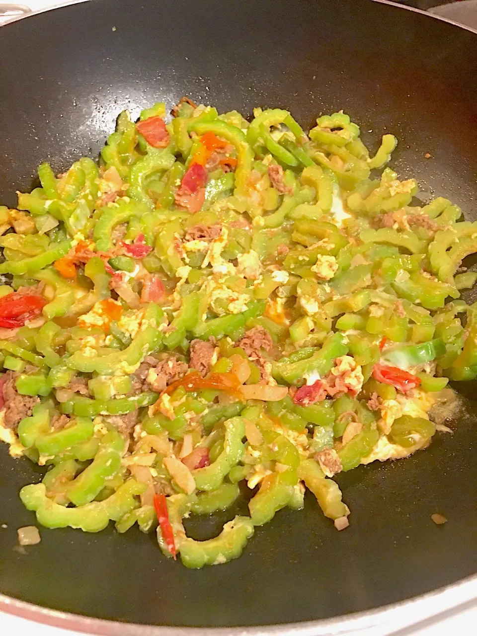 Sautéed Bitter Melon with onions, garlic, tomatoes, & maple bacon  #ginisangampalaya  #bittermelon  #ampalaya|🌺IAnneさん