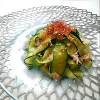 ひらひらズッキーニとツナのナムル