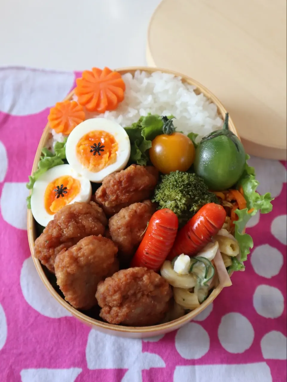 中学生男子弁当🍱 チキンナゲット弁当ー🐔まるでLAWSONからあげくん味！|なかじー。さん