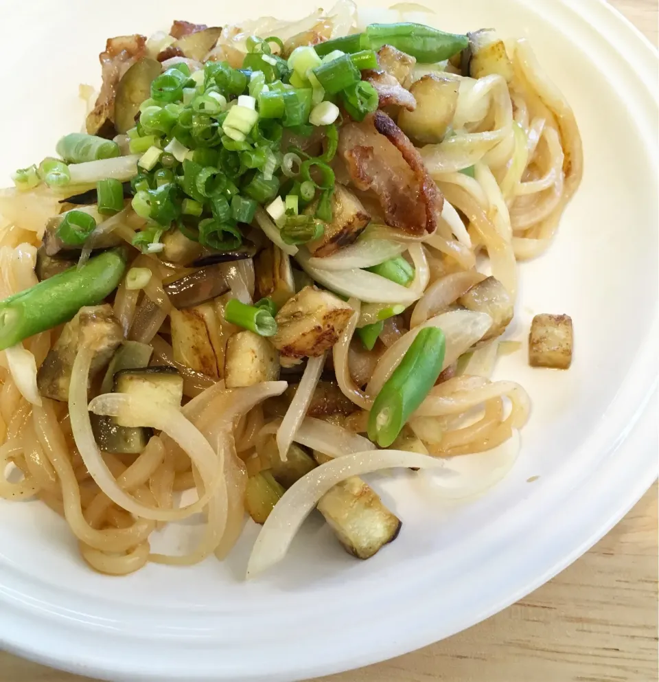 豚と茄子の生姜焼きうどん💕|key♪さん