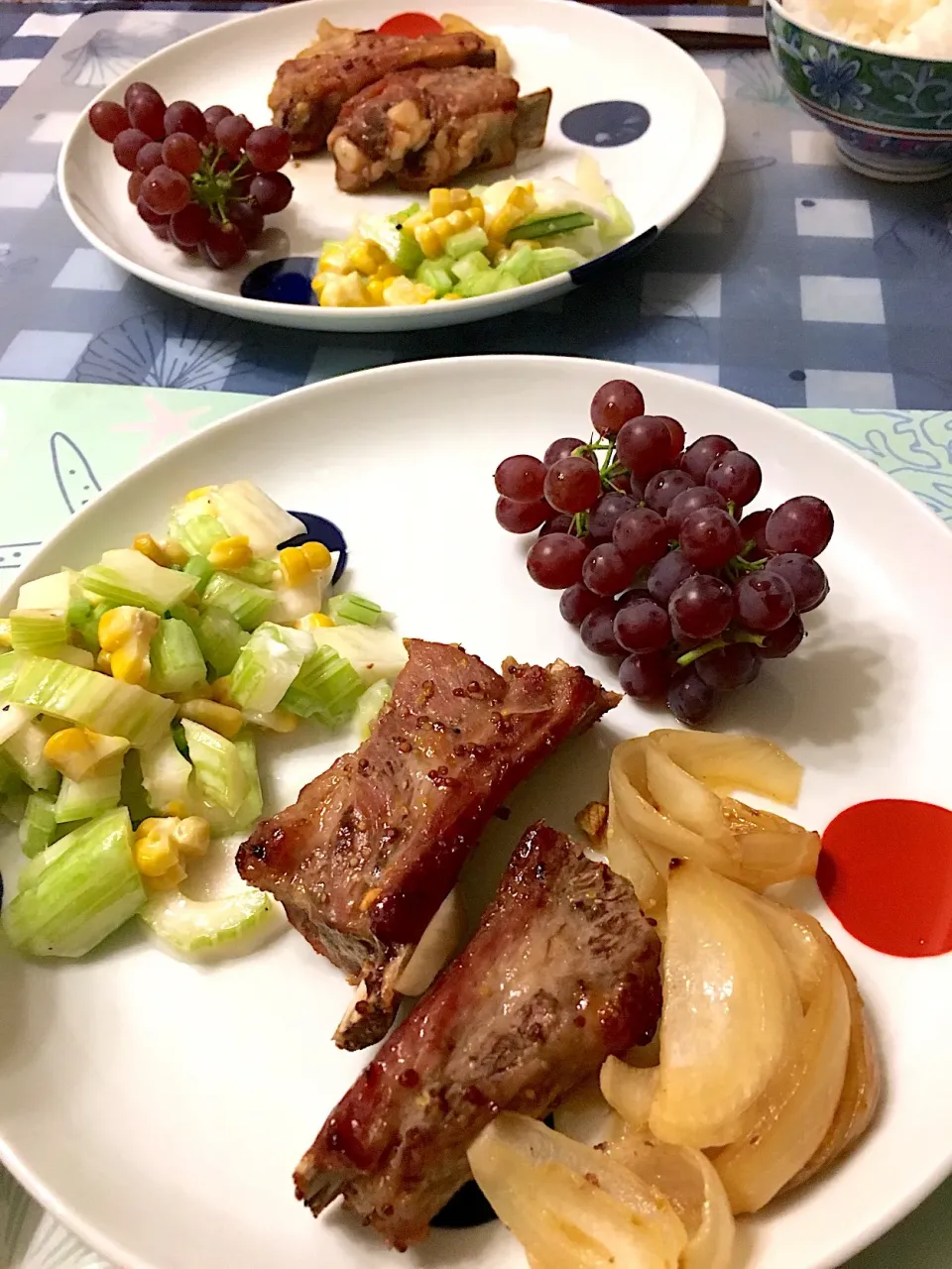 Snapdishの料理写真:ハニーマスタード漬けスペアリブ|ありすさん