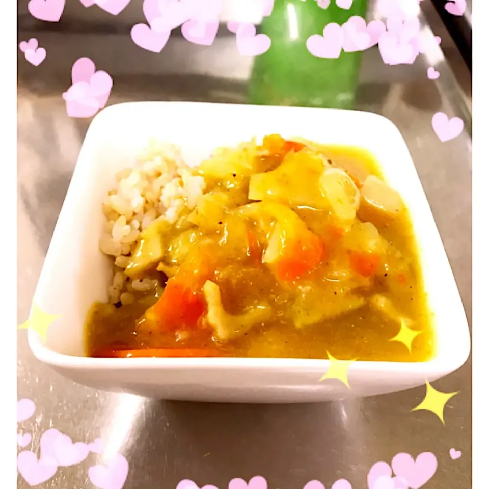 ✨自家製カレー✨お米は玄米だよ🍙|るりこさん