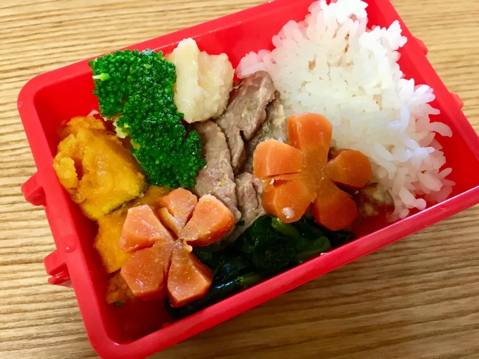 Snapdishの料理写真:20180711🍱今日の自分弁当🍱
 #自分弁当  #人参の飾り切り  #やっぱ和食でしょ！  #昼ごはん  #にんべん|akiyo22さん