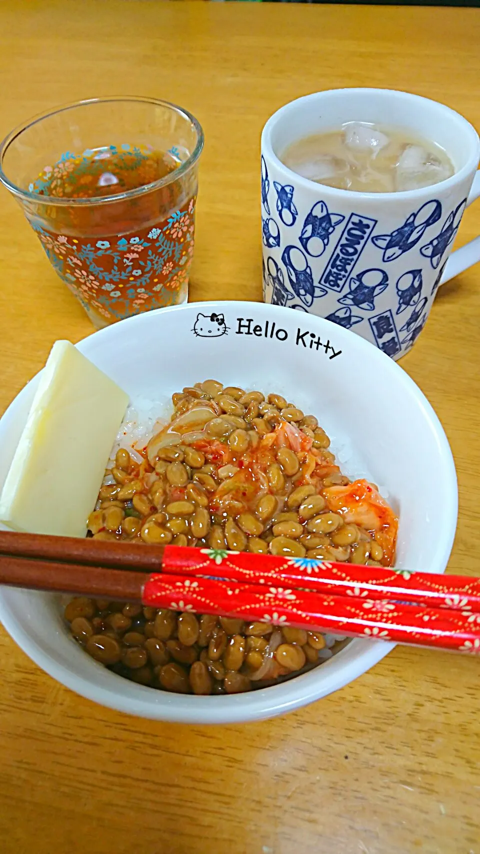 納豆・キムチ・生卵ご飯🍚🎵|しまだ ちえこさん