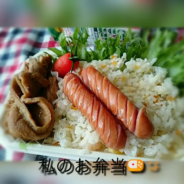 #節約お弁当
木曜日‥私のお弁当…
炒めしと、車麩の煮物                             ゴチャゴチャ弁当🍱🍴|kimi=kimi🌼Kitchenさん