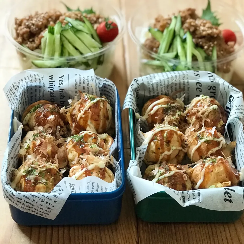 ジャージャー麺とお好み焼ライスボール弁当|sroknnaokoさん